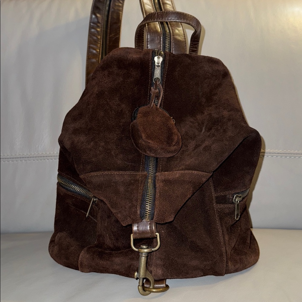 Vintage Jeanne Lottie Brown Leather Backpack